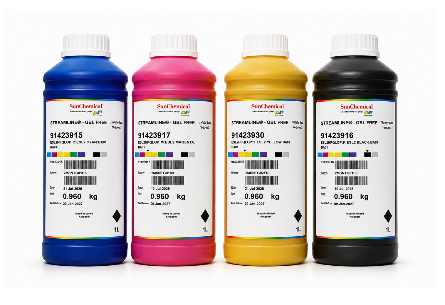 Экосольвентные чернила SunChemical Streamline  HPQLO ESL2